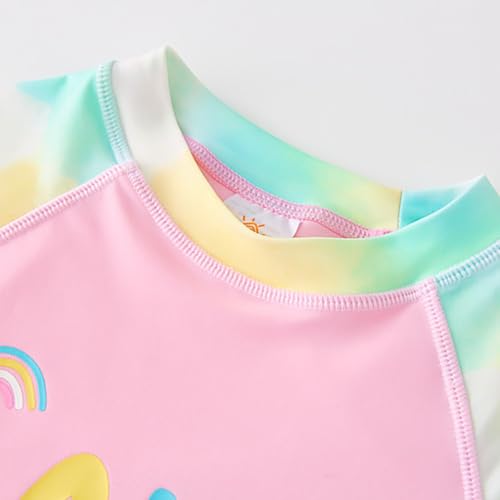 Vivobiniya Kids Girls Two piece Swimsuits Long Sleeves Rash Guard Shirts Swim trunks swim caps UPf50+ 3-12Y3