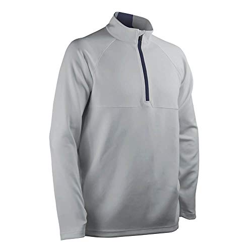 Sun Mountain Thermalflex Long Sleeve Pullover - Platinum-Navy (Medium)