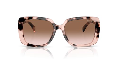 Ralph by Ralph Lauren Ra5298u Lunettes de soleil rectangulaires universelles pour femme, Rose brillant Havana/marron dégradé Ralph by Ralph Lauren Ra5298u Lunettes de soleil rectangulaires universelles pour femme, Rose brillant Havana/marron dégradé