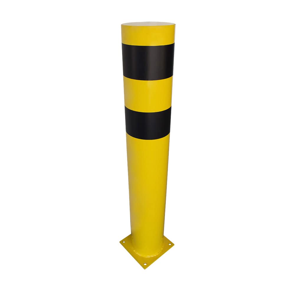Palo di arresto in acciaio, diametro 108 x 1200 mm, colore: giallo/nero