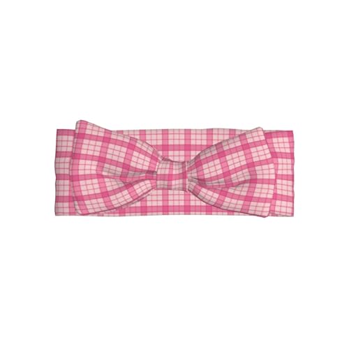 Pink Plaid Print Baby Girl Bows Headbands Baby Girls Newborn Headbands Infant Toddlers 0-6 Months