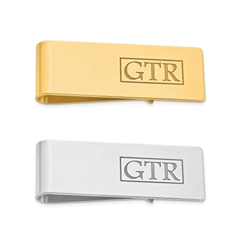 Men’s Recess Letters Monogram Money Clip - Personalized, Polished & Laser Designed