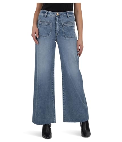 KUT from the Kloth Women's Meg High-Rise Wide Leg Patch Pocket