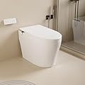 DeerValley Smart Toilet with Built-In Bidet, Tankless Toilets with Auto Open/Close Lid, Heated Seat, Warm Dryer, Foot Sensor Operation, Night Light