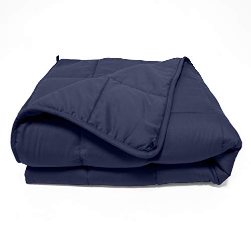 SUPERIOR Quilted Microfiber 17-Pound Weighted Throw Blanket, 60X80, Navy Blue SUPERIOR Quilted Microfiber 17-Pound Weighted Throw Blanket, 60X80, Navy Blue