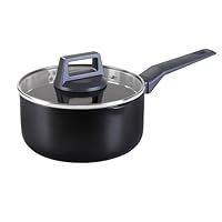 Stanley Rogers Statement Saucepan 18cm – 100% Recycled Aluminium Ceramic Non-Stick Pot – Induction Cookware with Lid and Easy Pour Rim – PFAS PTFE & PFOA Free for Healthy Cooking