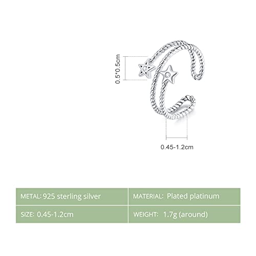 Anillo de dos estrellas ajustable que soluciona el problema de talla para niña 5