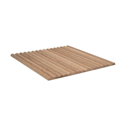 OUTWATER 1' x 4' Solid White Oak Flexible Tambour Sheet with 3/4" Half Round Slats, Unfinished & Flexible