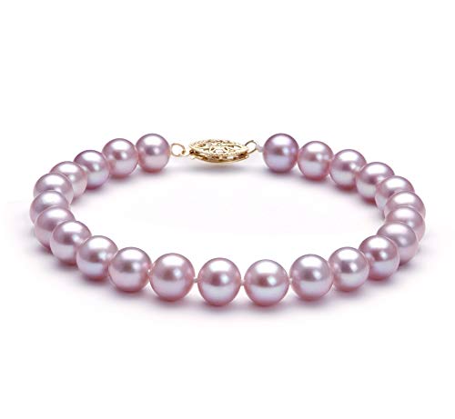 Image of Lavender 7-8mm AA Quality Freshwater Cultured Pearl Bracelet for Women