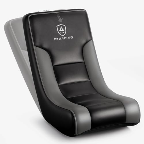 GTRACING Floor Rocking Gaming Chair – Floor Rolling Game Chairs with Angle Limiter, Gamer Rocker Floor Seat, Compact & Lightweight, Black Gray Trim