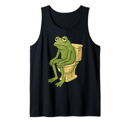 Funny Burnout Frog Sarcastic Humor Meme Gag Lazy People Canotta