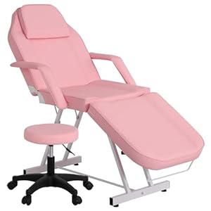 Multipurpose 3-Section Spa Massage Table with Hydraulic Stool, 73-inch Adjustable Tattoo Chair Esthetician Lash Bed with Removable Headrest, Salon Chair Facial Bed for Beauty Barber Massage Equipment