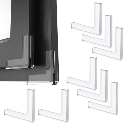 ZORVYN 8PCS Paraspigoli per Finestre,Paraspigoli Antiurto Protezioni di Sicurezza per Bambini,Copri Spigoli per Tavoli,Protezione Angoli e Bordi per Mobili,Non Influisce sulla Chiusura della Finestra