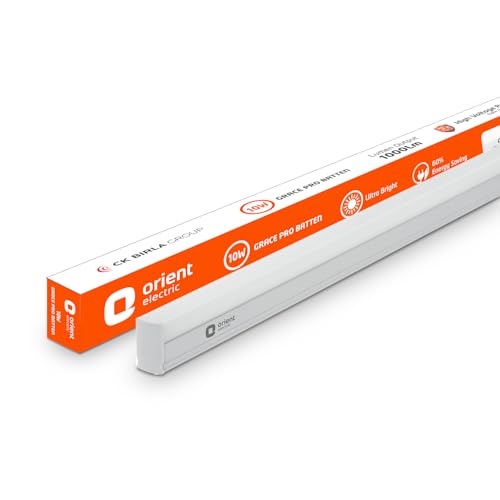 Image of Orient Electric 10W Grace Pro LED Batten | Up to 4 kV Surge Protection | 1000 lumens| LED Tubelight for Home| Sleek & Stylish Design| 6500K, Cool White| Pack of 1