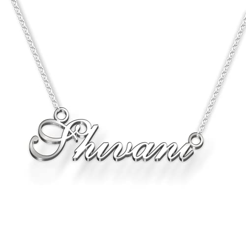 Image of Shivani Cursive Gold & Silver Name Pendant Necklace, Best Jewelry Gift for Girls.