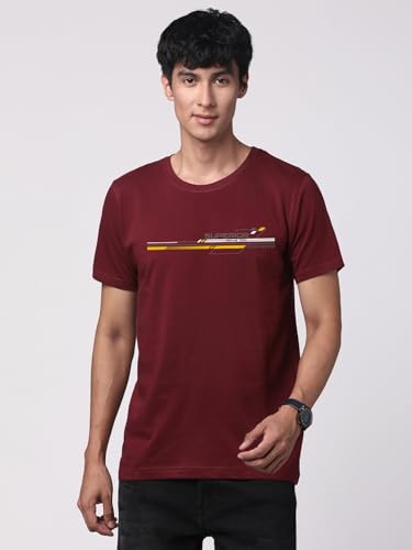 Image of ADRO 100% Cotton Lycra Tshirts for Men Combo Pack of 3 | Regular Fit | Printed T Shirt | Round Neck Half Sleeve| Mens Tshirts