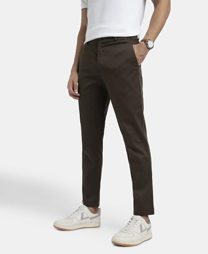 Image of Jockey IM26 Men's Super Combed Cotton Rich Elastane Stretch Woven Fabric Slim Fit All Day Pants with Side Pockets