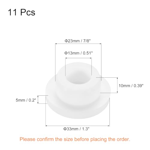 Image of MECCANIXITY 11pcs T-Shaped Silicone Plugs 23mm 7 /8 Inch Dia Snap in Plug Hole Seal Cover Round Rubber Stopper for Kitchen Rubber Bulkheads Waterproof Sealing Plugs White