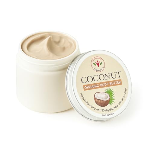Image of Coconut Body Butter for Dry Skin | Ultra Moisturizing Winter Body Cream | Organic Coconut, Shea & Cocoa | 48 Hr Hydration | Chemical-Free Hydrating Butter for Women & Men - 200 ml