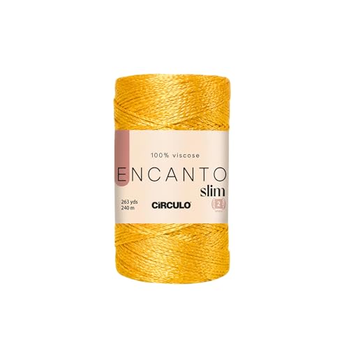 Image of CIRCULO Encanto Slim Roll Yarn 100% Viscose - Luxury & Shine - Sport Weight Yarn - 262 yds, 3.52 oz - Color 1289 - Canary
