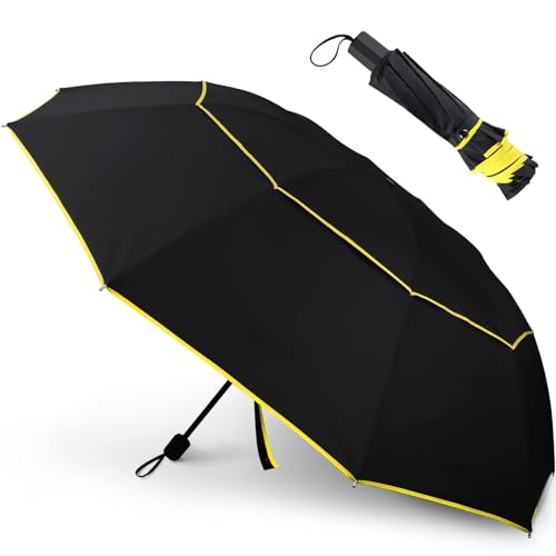Kalolary UPF 50+ UV Protection Compact Golf Umbrella,62 Inch Extra Large Oversize Double Canopy Vented Umbrella Windproof Waterproof for Men and Women