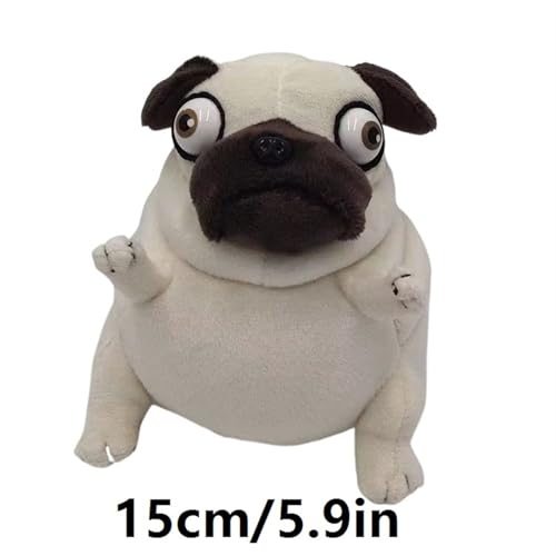 KUKUShining Süßes Mops Plüschtier Weiches Knuddeliges Stofftier für Kinder Hundefreunde und Einzigartiges Geschenk für Mops Liebhaber und Geburtstage(Pug(hat))