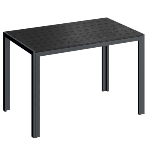 STEELSØN Alaris Gartentisch 115x71 cm Esstisch Garten für 6 Personen Balkontisch mit Metallgestell Anthrazit Outdoor Tisch für Balkon Terrassentisch Kunstholz Tischplatte UV- & wetterfest