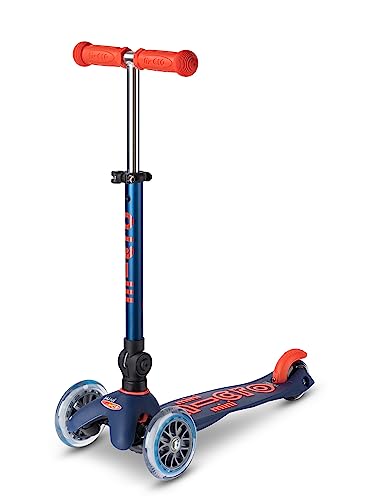 Micro Kickboard - Foldable Mini Deluxe Scooter, 3-Wheeled, Lean-to-Steer, Swiss-Designed, Award-Winning for Toddlers and Preschoolers Ages 2-5 (Navy Blue)