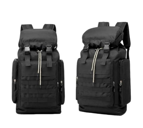 [YAKINO] �~���^���[�����b�N 60L �o�R�����b�N ��e�� �h�� MOLLE �~���^���[�o�b�O �g���\ ���ʕ� �R�p �����b�N�T�b�N �h�� ���s �L�����v �A�E�g�h�A ���@�\ �o�b�N�p�b�N (�X�^�C��4)