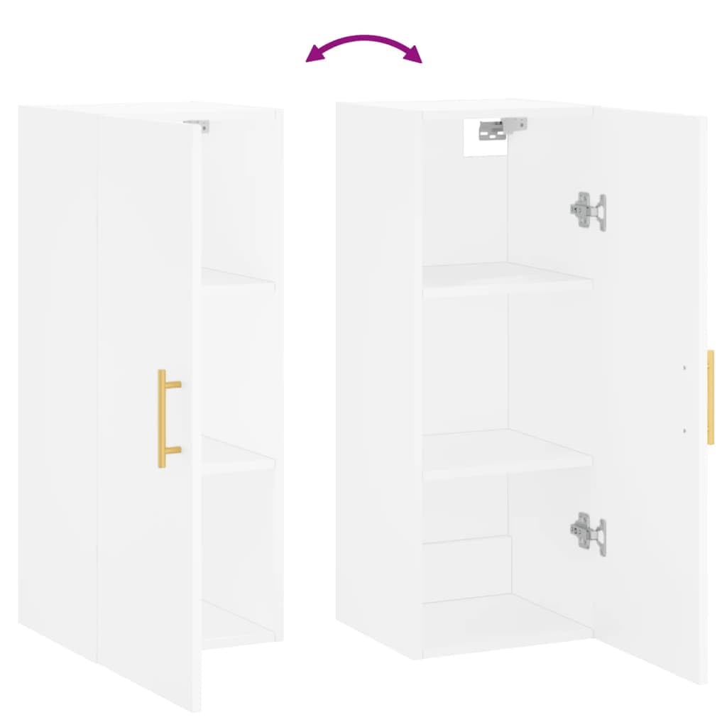 vidaXL Armario de Pared Blanco 34,5x34x90 cm, Armario, Armario Colgante, Armario Auxiliar, Armario de almacenaje, Armario Colgante de Pared
