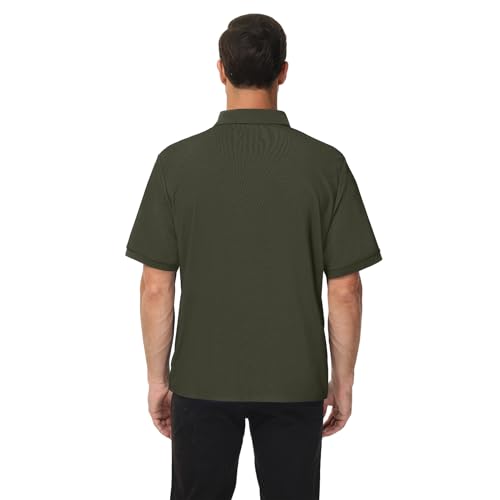 TIHEEN Golf Shirts for Men Dry Fit Performance Polo Short Sleeve Collared Shirt2