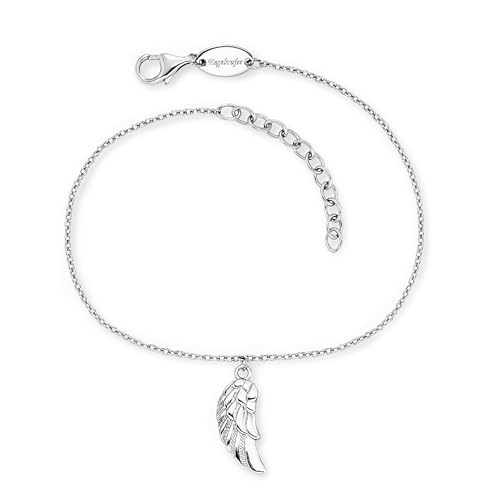 Engelsrufer Damen Armband aus Sterling Silber mit Flügel Anhänger und Karabinerverschluss, längenverstellbar, Größe: 17+3 cm, nickelfrei, ERB-FLYWING-H