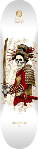 Powell Peralta Sakura Yosozumi Onna-Bugeisha Skateboard Deck White/Gold Foil 8.0 x 31.45