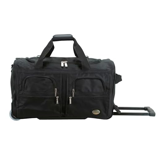 Rockland Rolling Duffel Bag, Black, 22-Inch