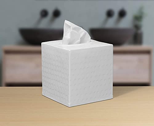 image for Monarch Abode 19027 Hand Hammered Tissue Box Square Cover Holder and D