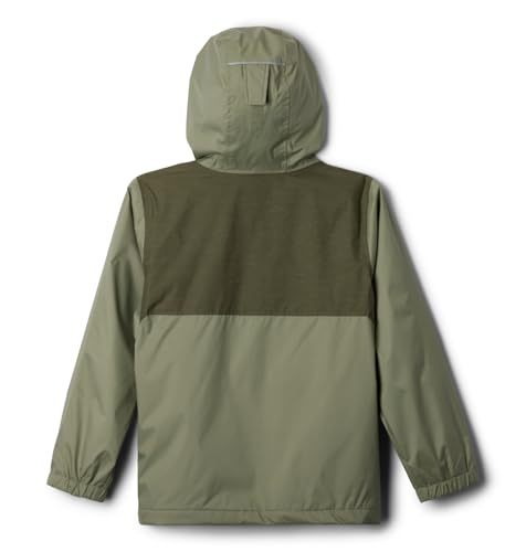 Columbia Youth Boys Rainy Trails II Fleece Lined Jacket, Safari/Stone Green Slub, XX-Small2