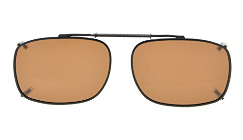 Eyekepper Metal Frame Rim Polarized Lens Clip On Sunglasses 2 1/16" x1 7/16"2