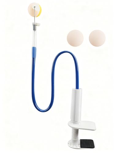 Image of Table Tennis Practice Equipment, Tables Tennis Trainer, Table Tennis Practice Clamp-On Rebound Set for Home Use(2 Copper Coated Balls)
