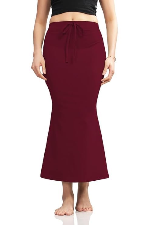 Maroon Saree Petticoat Shapewear for Women Stretchable Petticoat Readymade Sari Shape Wear Cotton Blend Laddies Petticoat Underskirt(Size - 3XL)-picture-35