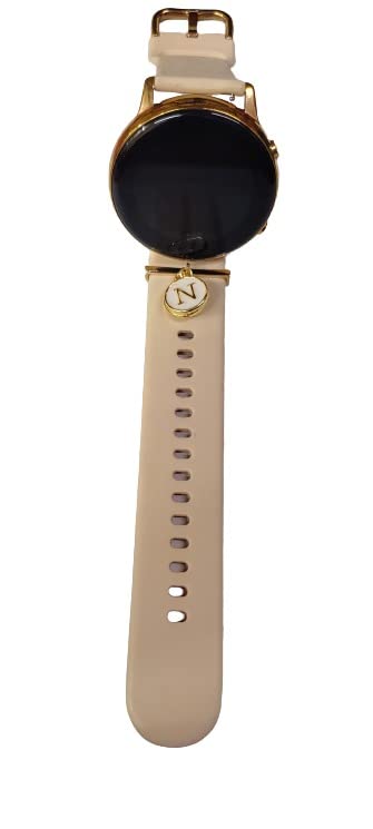 Morel personalized N Alphabet Ring Loops Jewellery Accessories Compatible with Smart Watch Silicone Band Strap of 2.2 cm, watch charm Watch accessories (WATCH BAND NOT INCLUDED)