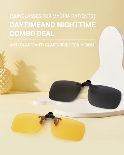 Image of TERAISE Polarized Clip on Sunglasses Over Prescription Glasses Anti-Glare UV400 for Men Women Driving Travelling Outdoor