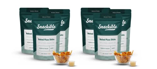 Image of Snackible Baked Pizza Sticks with a Cheesy Jalapeno Dip (Pack of 6) - 6x80gm | Baked | Low Calorie | No Preservatives | Cracker&Dip