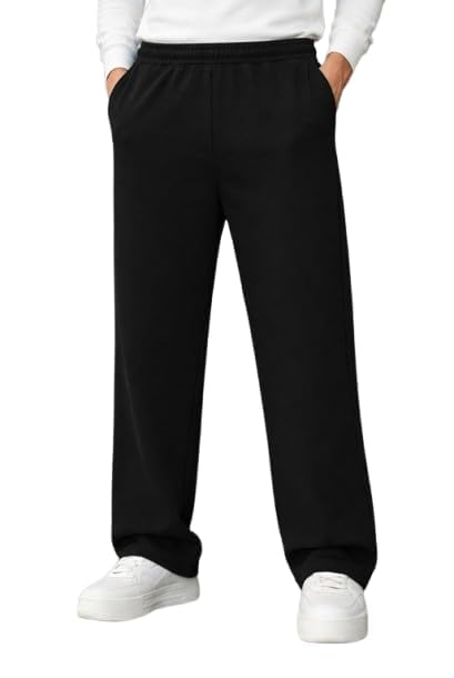 Artifi | Men's Oversized Terry Cotton Lower | 220 GSM Premium Fabric | Relaxed Fit Track Pant | Soft & Comfortable Gym | Walking | Running | Travel | Lounge Wear | Black-picture-22