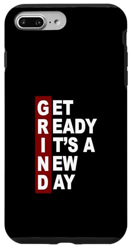 �}���[�� ���b�h �o�[�K���f�B Get Ready It's A New Day - Grind �X�}�z�P�[�X iPhone 7 Plus/8 Plus �p