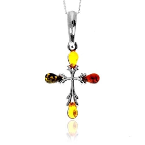 Pendentif ambre véritable contre le ternissement, argent 925 AP11
