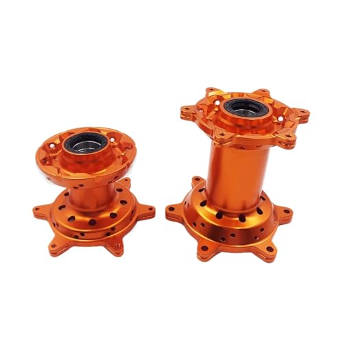 Motorcycle CNC Machined Front Rear Wheel Hub 36 Holes Rims Spokes Compatible With SX XC FC TC MC EX 125-450 2016-2023 Models(Orange)