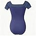 ROYAL SMEELA Women’s Dance Leotards Square Neck Breathable Mesh Short Sleeve Leotard for Comfort and Performance Stretchy Bodysuit Dark Blue