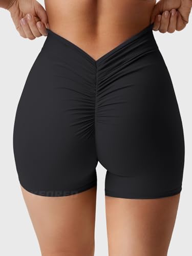 YEOREO Daze Workout Shorts Womens Scrunch Butt Gym Shorts for Women V Back Booty Butt Lifting Biker Compression Shorts