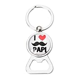 Papi Fathers Day Birthday Gifts for Papa Dad Beer Wine Bottle Opener Keychain for Grandpa Father Retirement Gifts for Dad I Love You Papi Keychain Bottle Opener for Men Wine Beer Lover Gift Ideas