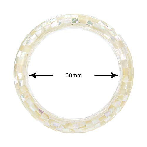 Aeravida Iridescent Mosaic Of White Mother Of Pearl Bangle Bracelet #TOP2